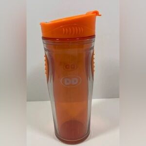 2011 Dunkin Donuts Orange 16oz Acrylic Tumbler With Lid